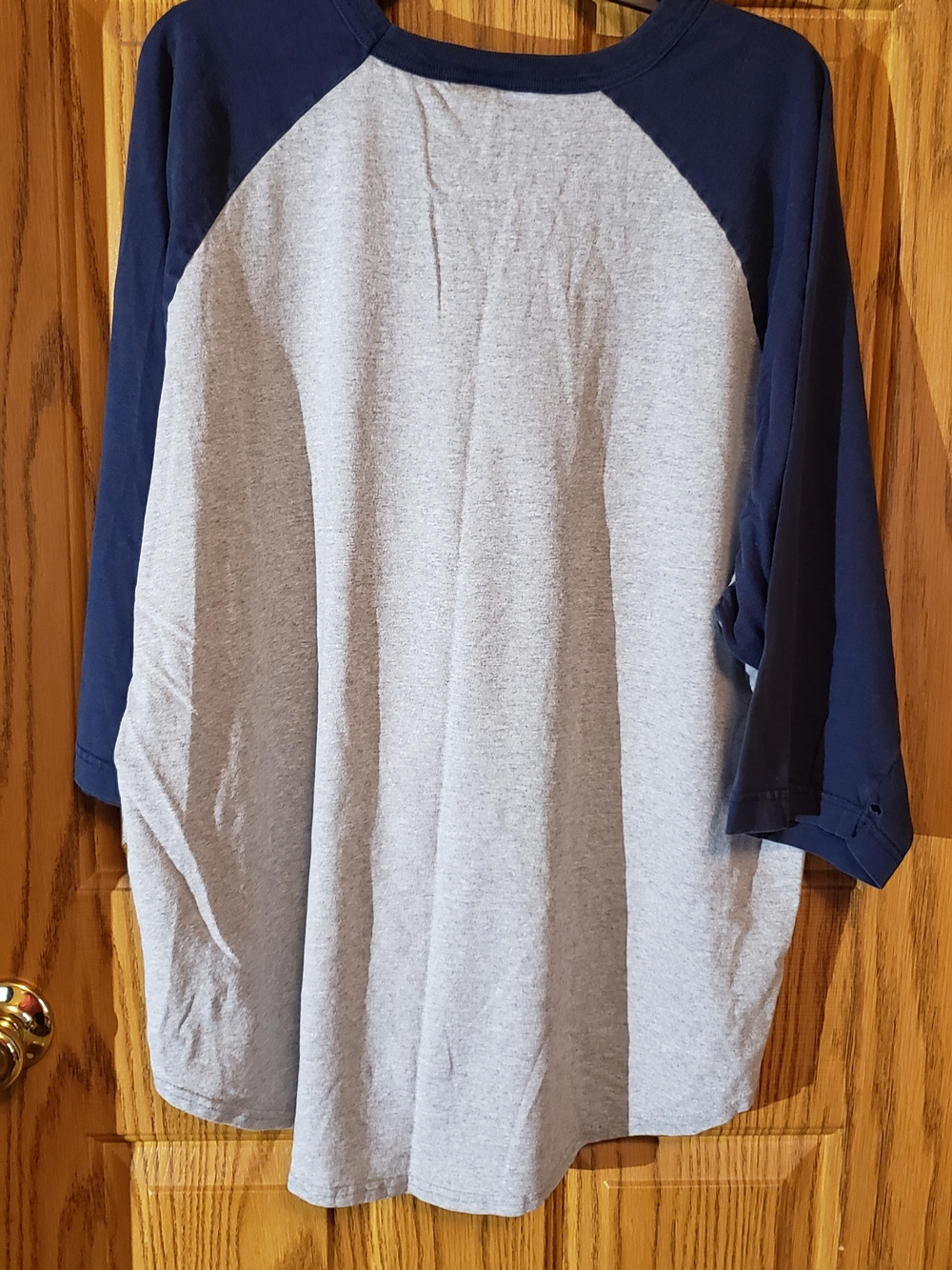 Louisville Slugger Men's Gray & Navy Long Sleeve Baseball Tee. 2xl. Cotton - Picture 3 of 4